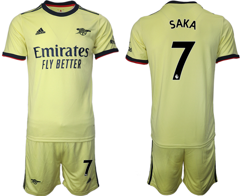 Men 2021-2022 Club Arsenal away yellow #7 Soccer Jersey